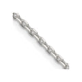 Sterling Silver 2mm Beveled Oval Cable Chain w/2in ext.