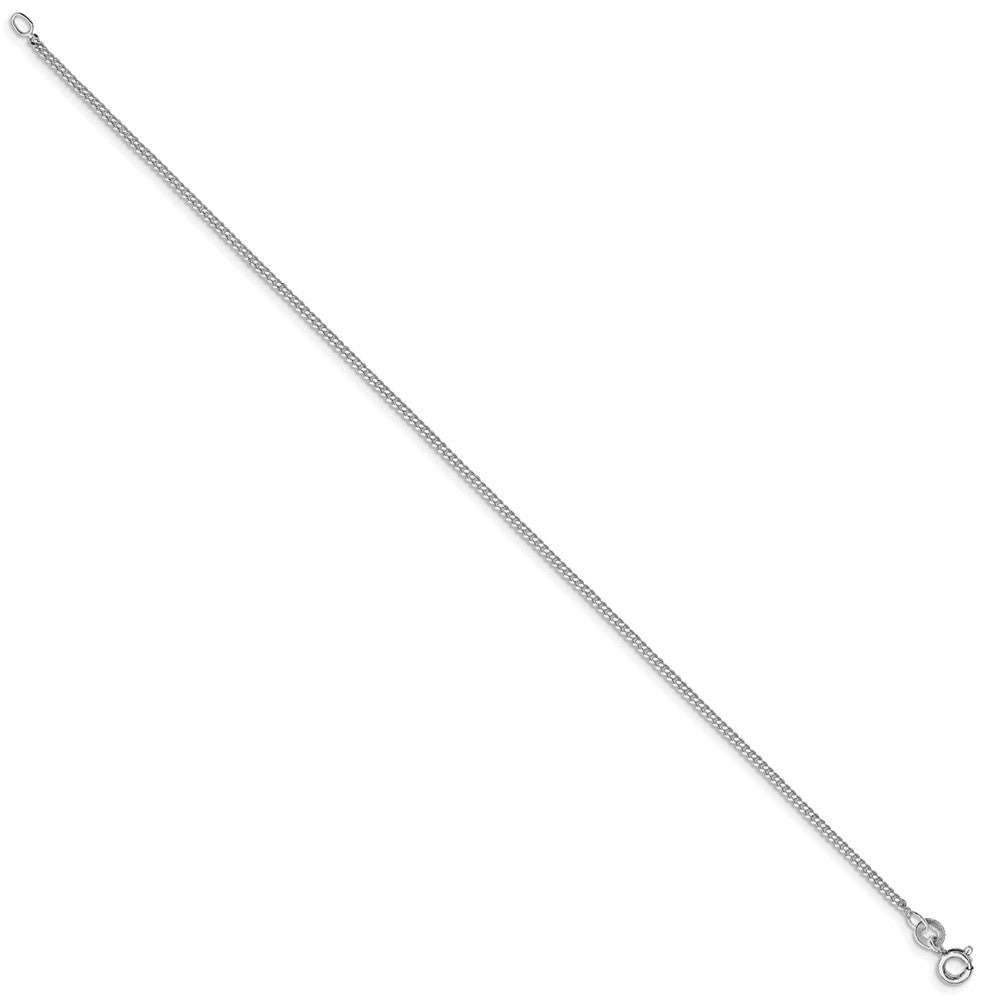 Sterling Silver Rhodium-plated 1.5mm Curb Chain