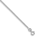Sterling Silver Rhodium-plated 1.5mm Curb Chain Anklet