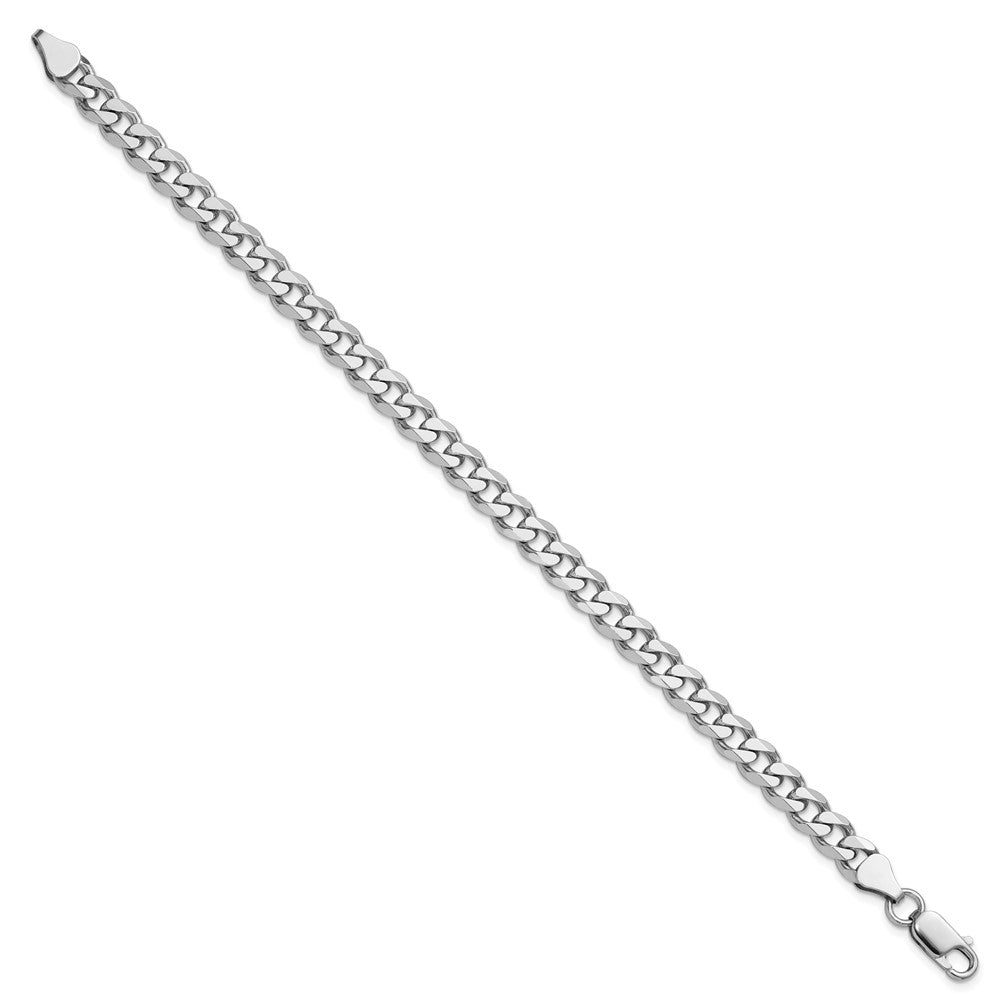 Sterling Silver Rhodium-plated 6.5mm Curb Chain