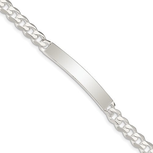 Sterling Silver Curb Link ID Bracelet