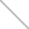 Sterling Silver Rhodium-plated 4.5mm Pave Curb Chain