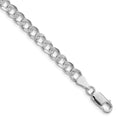 Sterling Silver Rhodium-plated 5.5mm Pavé Curb Chain
