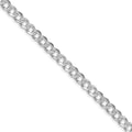 Sterling Silver Rhodium-plated 5.5mm Pave Curb Chain
