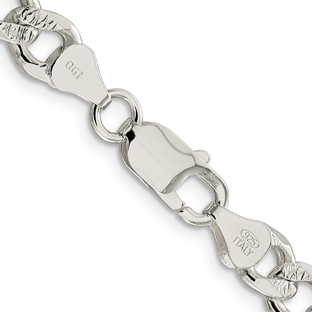 Sterling Silver 7.5mm Pavé Curb Chain