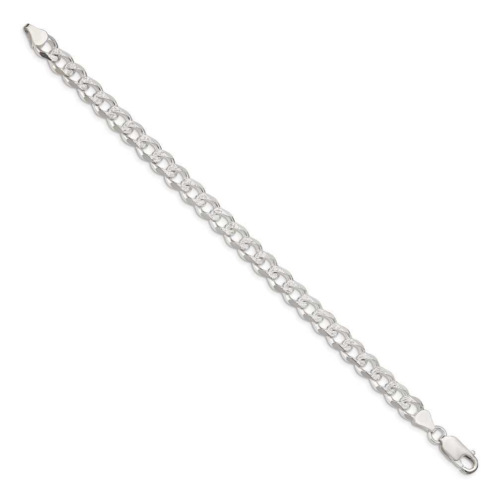 Sterling Silver 7.5mm Pavé Curb Chain