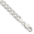 Sterling Silver 7.5mm Pavé Curb Chain