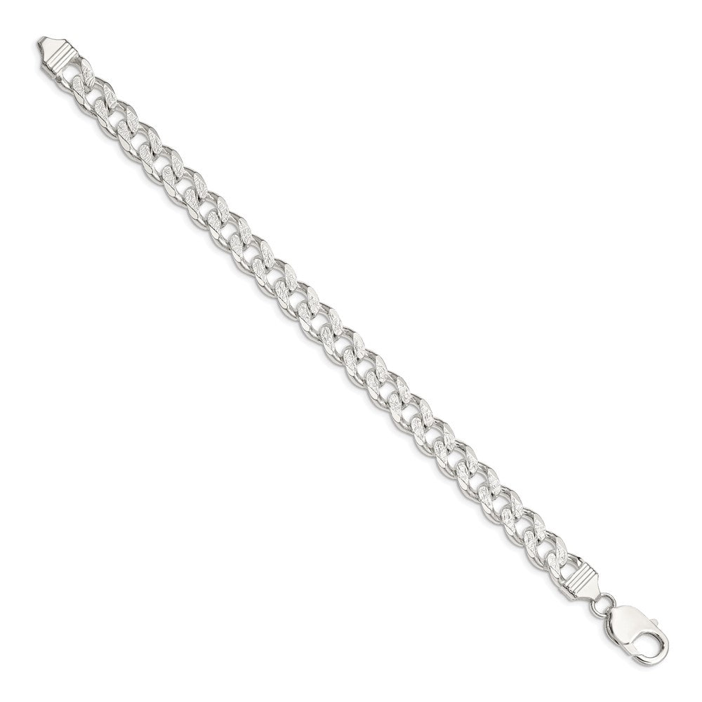 Sterling Silver 9.3mm Pavé Curb Chain