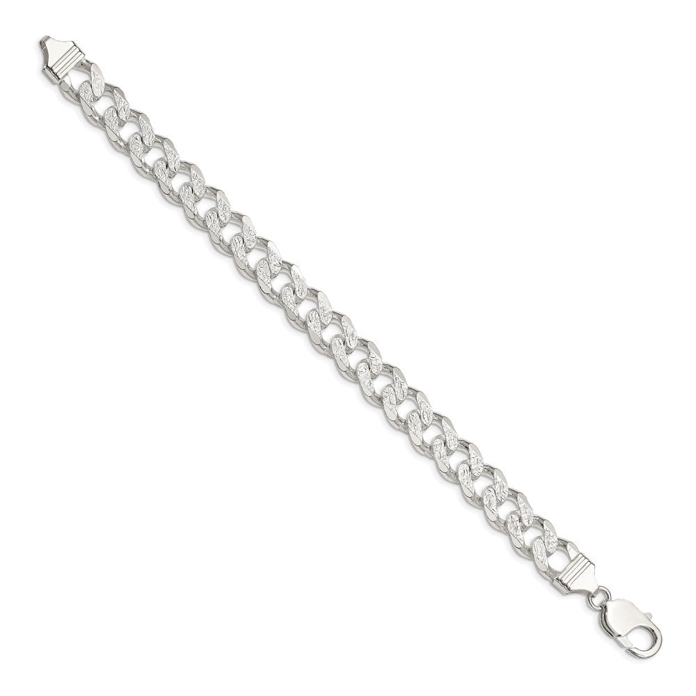 Sterling Silver 11.0mm Pavé Curb Chain
