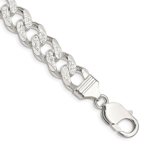 Sterling Silver 11.0mm Pavé Curb Chain