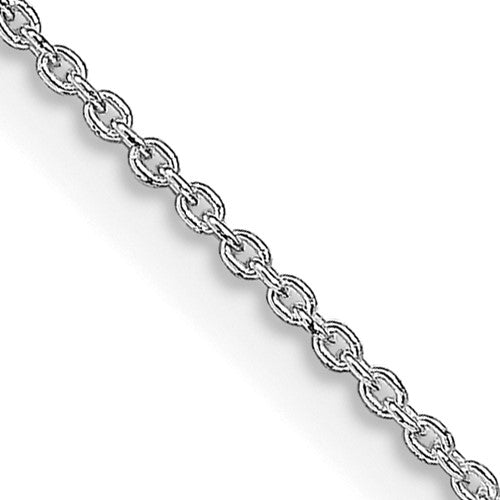 Sterling Silver Rhodium-plated 1mm Cable Chain w/4in ext.