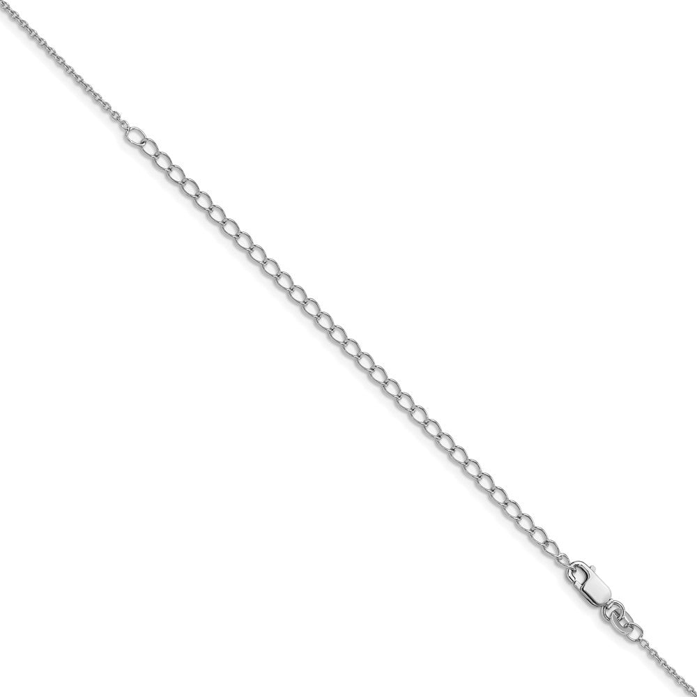 Sterling Silver Rhodium-plated 1.25mm Cable Chain w/4 in ext.