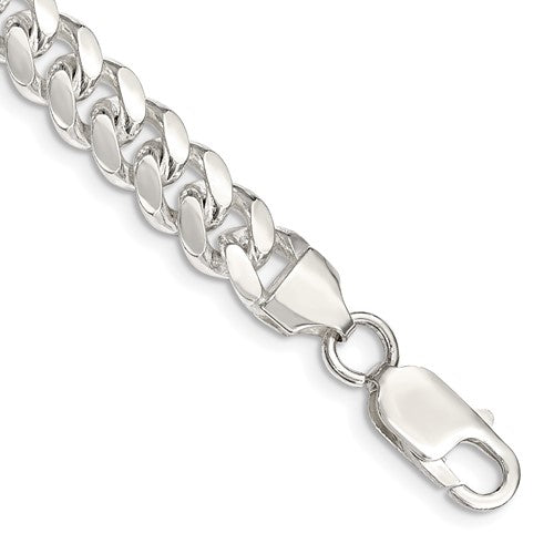 Sterling Silver 7.8mm Polished Domed Curb Chain