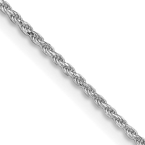 Sterling Silver Rhodium-plated 1.1mm Diamond-cut Rope Chain w/4in ext.