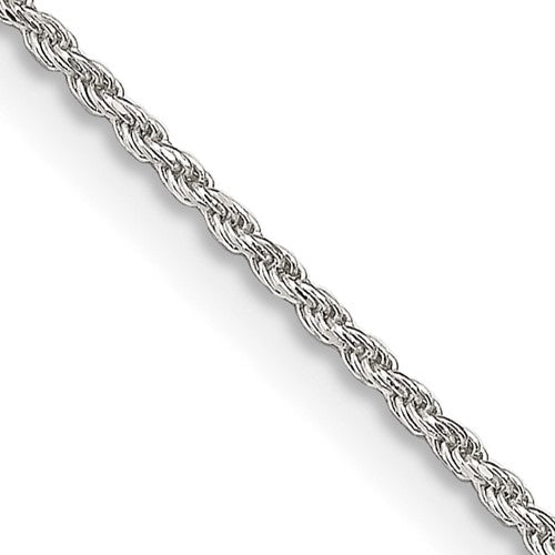 Sterling Silver 1.2mm Diamond-cut Rope Chain w/4in ext.