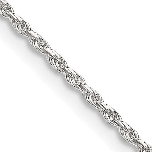 Sterling Silver 1.5mm Diamond-cut Rope Chain w/4in ext.