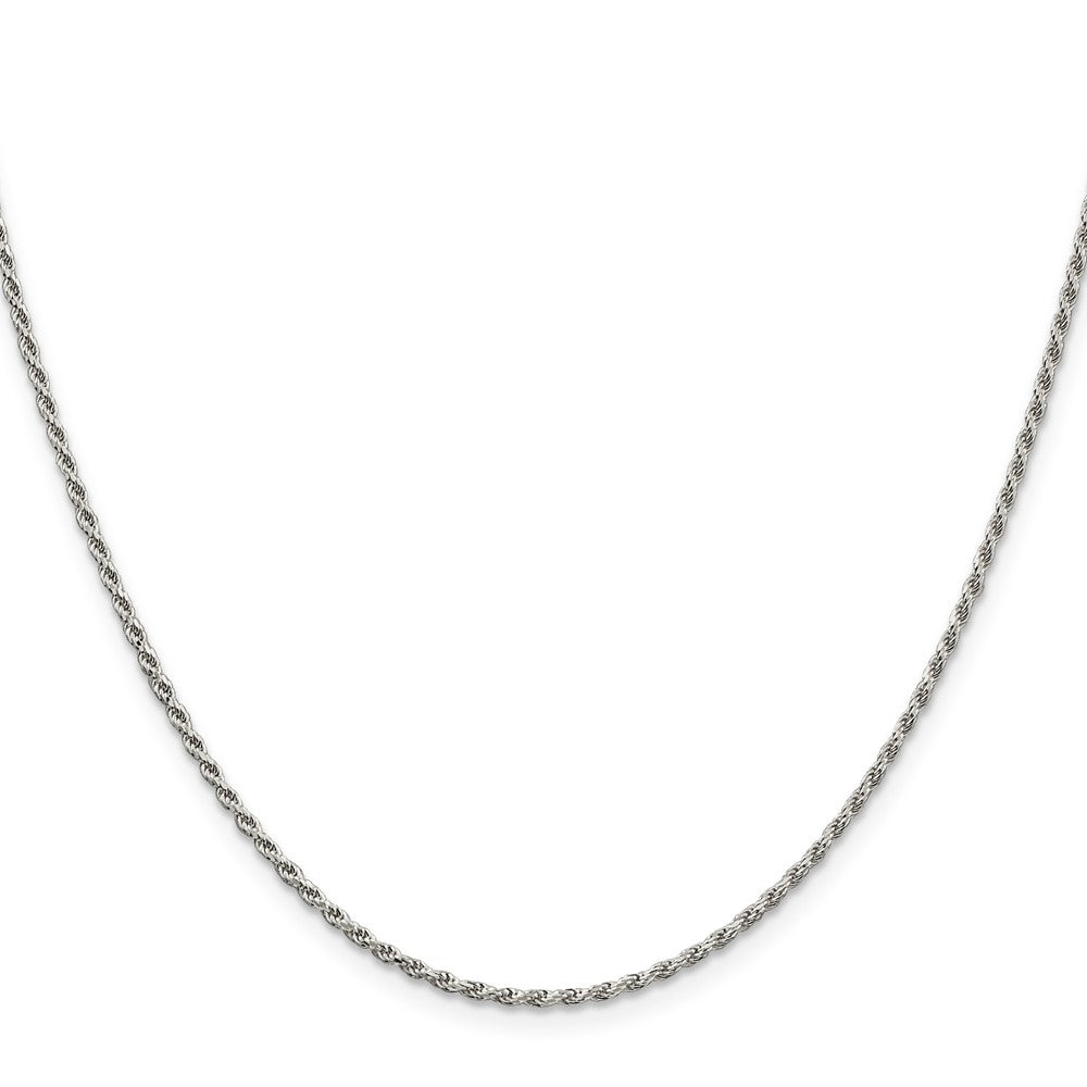 Sterling Silver 1.7mm Diamond-cut Rope Chain w/2in ext.