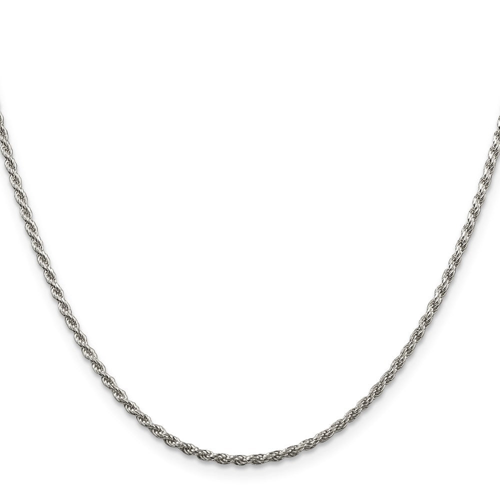 Sterling Silver 1.85mm Diamond-cut Rope Chain w/2in ext.