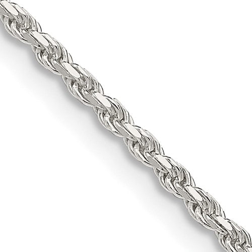 Sterling Silver 1.85mm Diamond-cut Rope Chain w/4in ext.