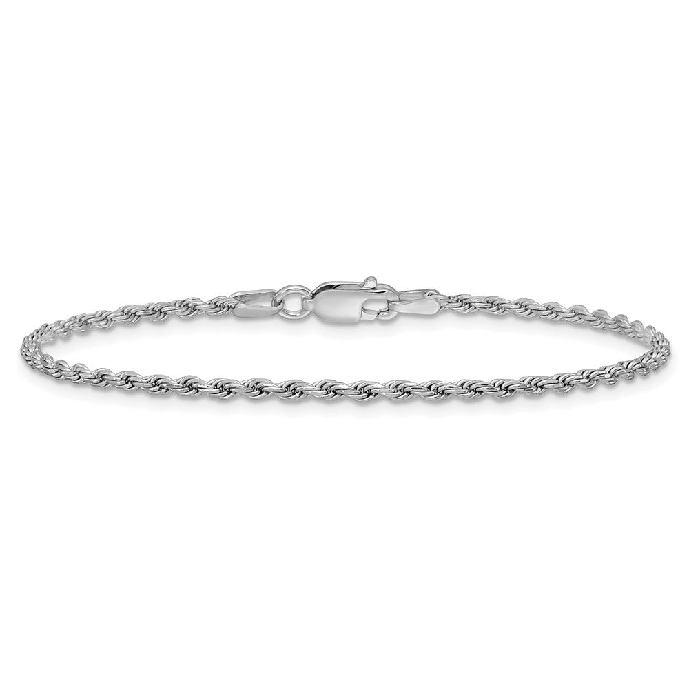Sterling Silver Rhodium-plated 1.85mm Diamond-cut Rope Chain