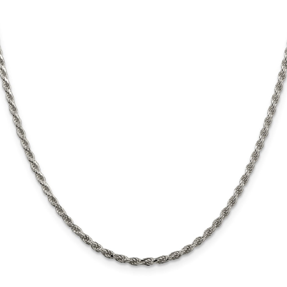 Sterling Silver 2.25mm Diamond-cut Rope Chain w/2in ext.