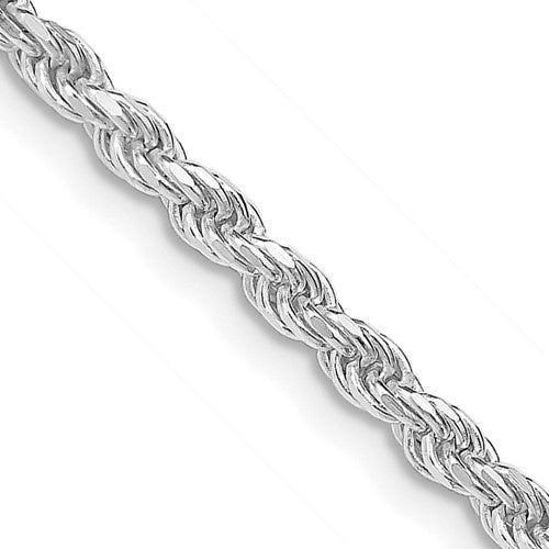 Sterling Silver Rhodium-plated 2.75mm Diamond-cut Rope Chain