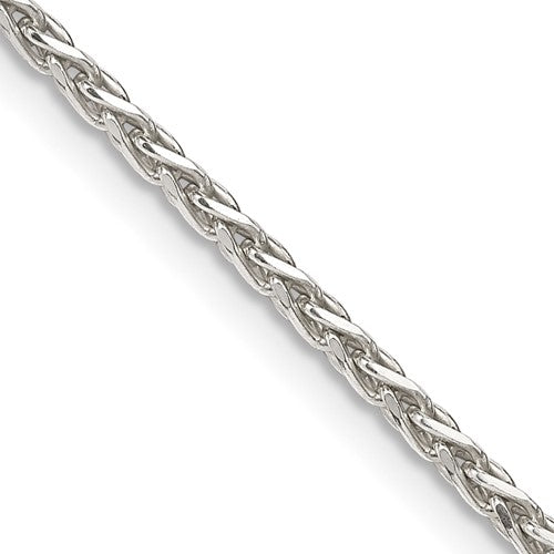 Sterling Silver 2mm Diamond-cut Spiga Chain w/2in ext.