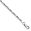 Sterling Silver Rhodium-plated 2mm Diamond-cut Spiga Chain