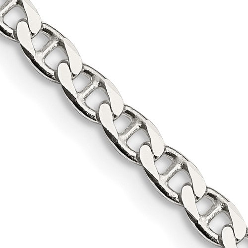 Sterling Silver 3.15mm D/C Flat Anchor Curb Chain