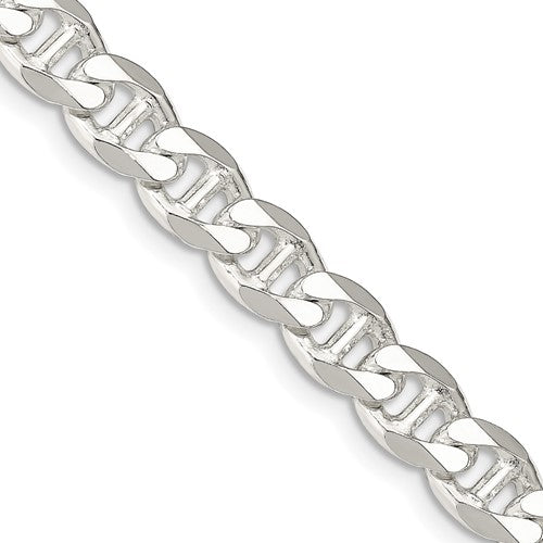 Sterling Silver 8.25mm D/C Flat Anchor Curb Chain
