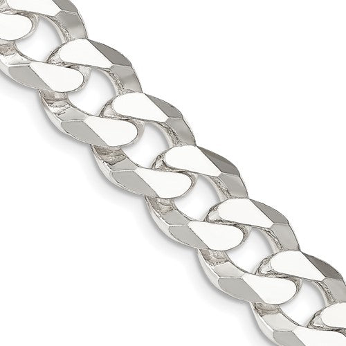 Sterling Silver 14mm Beveled Curb Chain