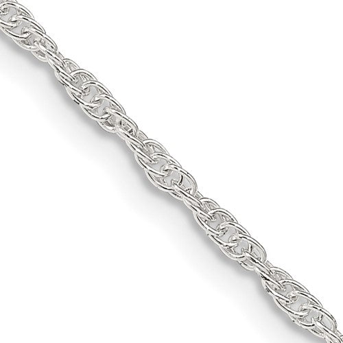 Sterling Silver 1.95mm Loose Rope Chain w/4in ext.