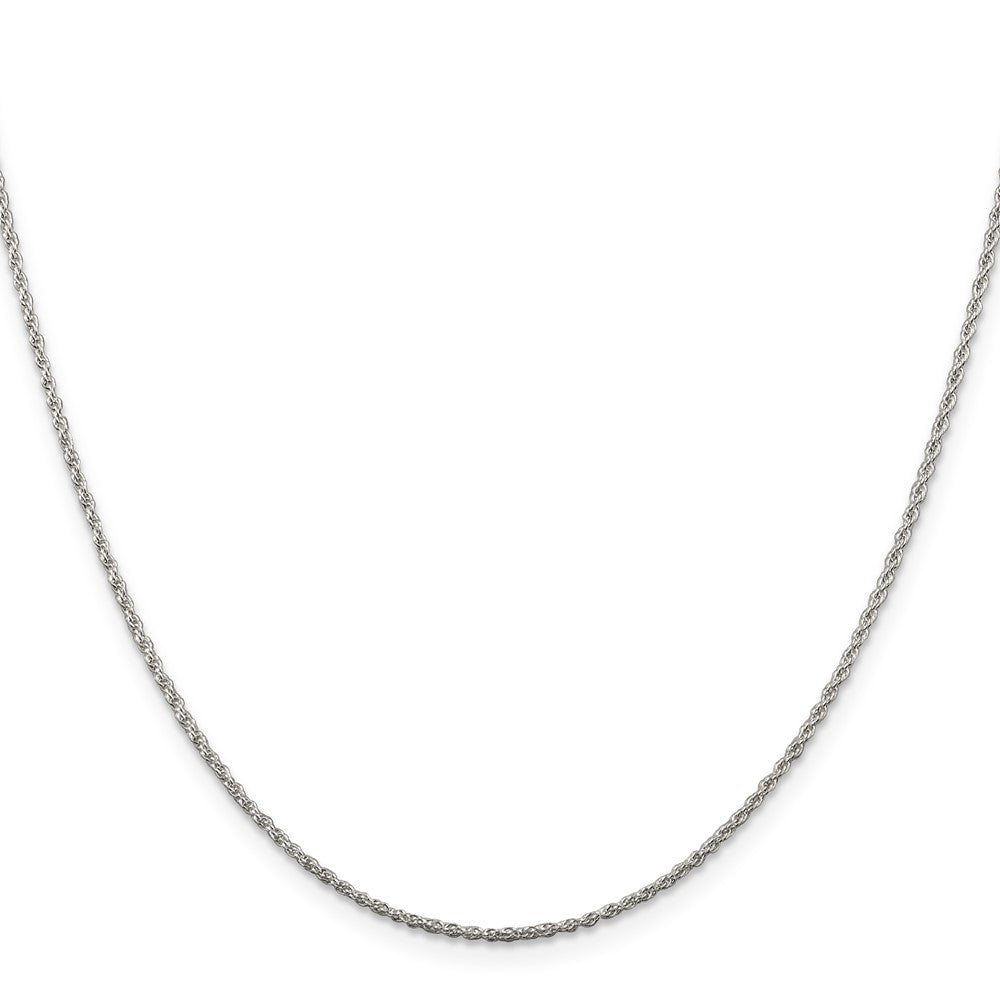 Sterling Silver Rhodium-plated 1.3mm Loose Rope Chain w/2in ext.