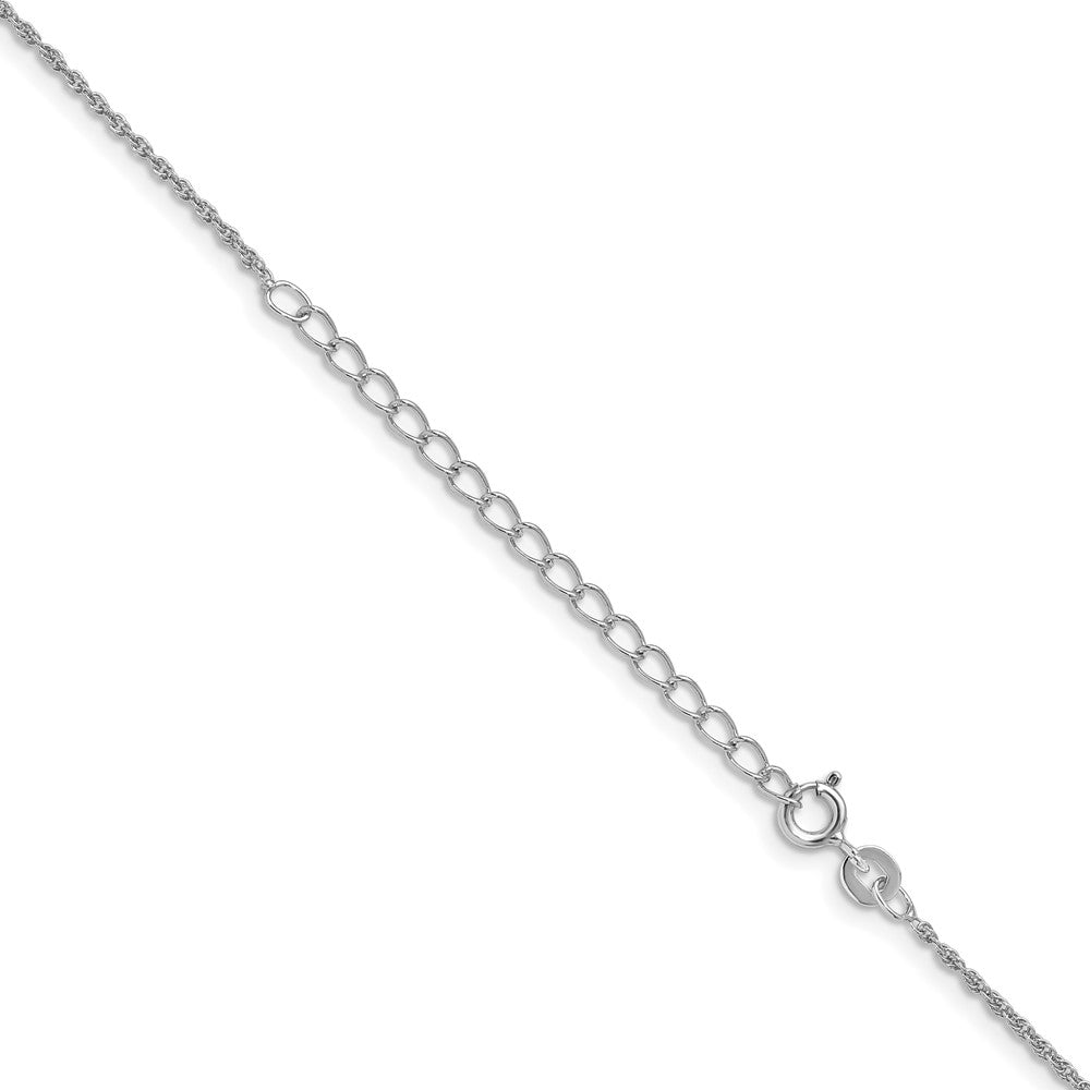 Sterling Silver Rhodium-plated 1.3mm Loose Rope Chain w/2in ext.
