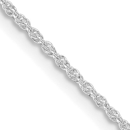 Sterling Silver Rhodium-plated 1.3mm Loose Rope Chain w/2in ext.