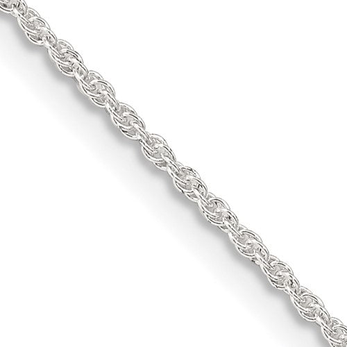 Sterling Silver 1.3mm Loose Rope Chain w/4in ext.