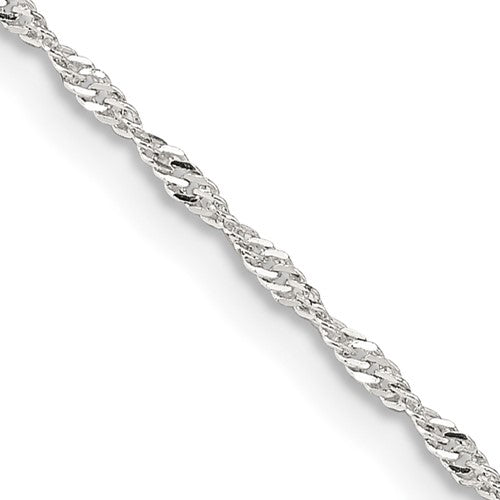 Sterling Silver 1.4mm Singapore Chain w/4in ext.