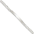 Sterling Silver Figaro Link ID Bracelet