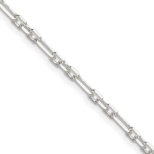 Sterling Silver D/C 3mm 3 Short Plus 1 Long Cable Link Chain