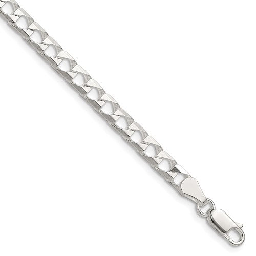 Sterling Silver 5mm D/C Square Curb Chain