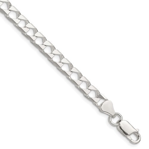 Sterling Silver 5.75mm D/C Square Curb Chain