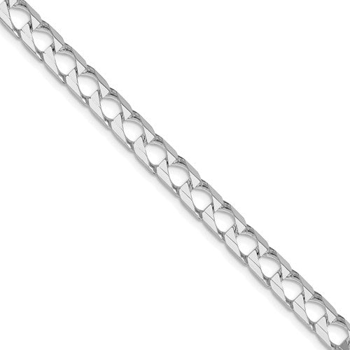 Sterling Silver Rhodium-plated 6.25mm D/C Square Curb Chain
