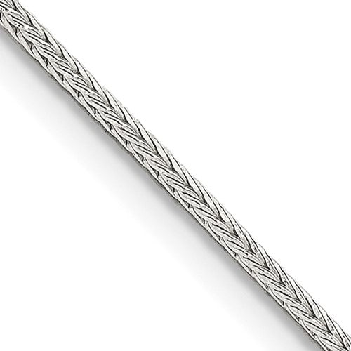 Sterling Silver 1.25mm Diamond-cut Round Franco Chain w/2in ext.