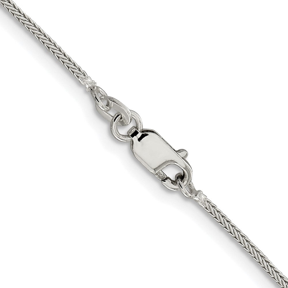 Sterling Silver Rhodium-plated 1.25mm Diamond-cut Round Franco Chain w/2in
