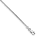 Sterling Silver Rhodium-plated 1.25mm Diamond-cut Round Franco Chain w/2in