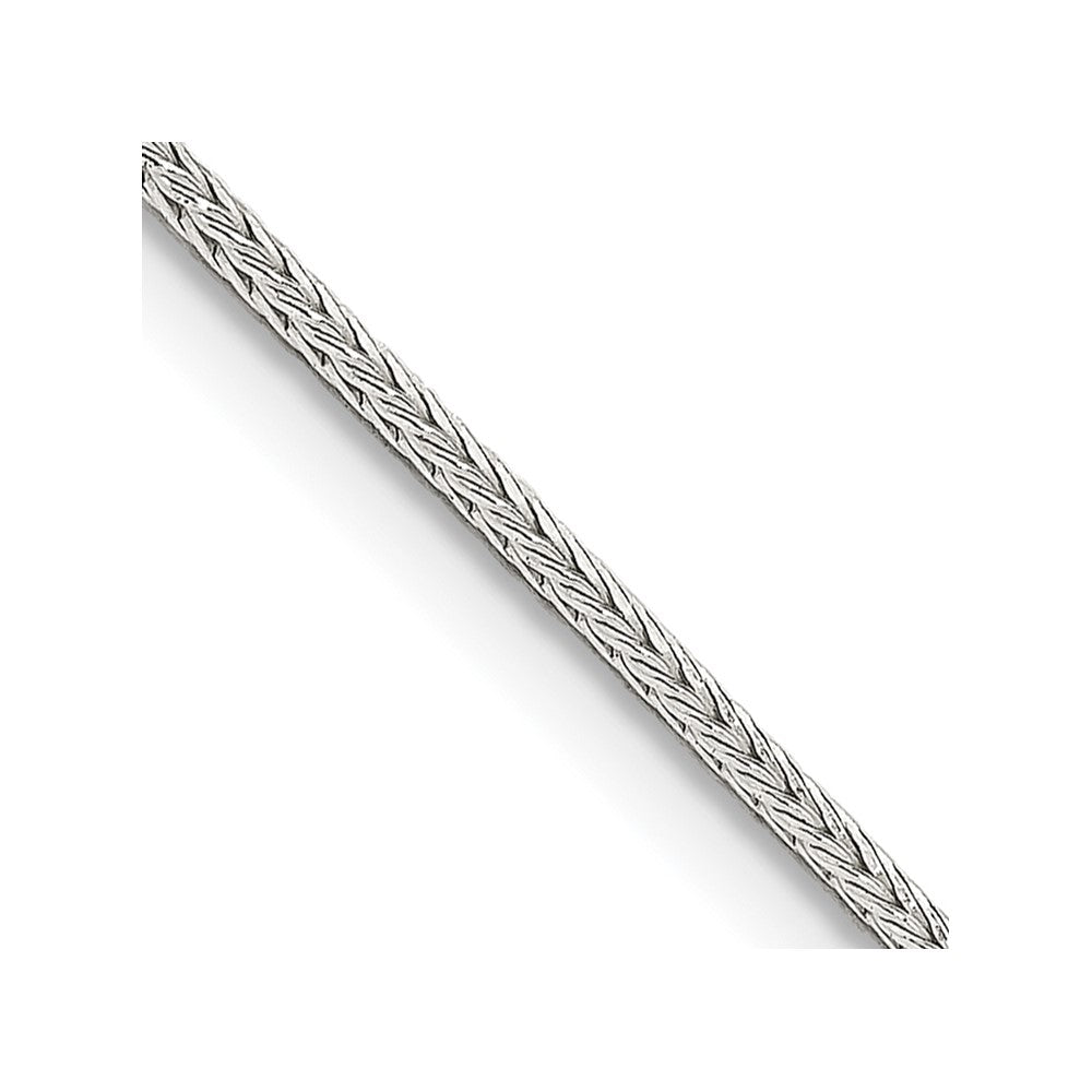 Sterling Silver 1.25mm Diamond-cut Round Franco Chain w/2in ext.
