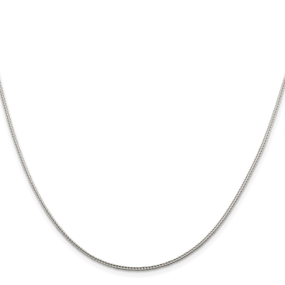 Sterling Silver Rhodium-plated 1.45mm Diamond-cut Round Franco Chain w/2in