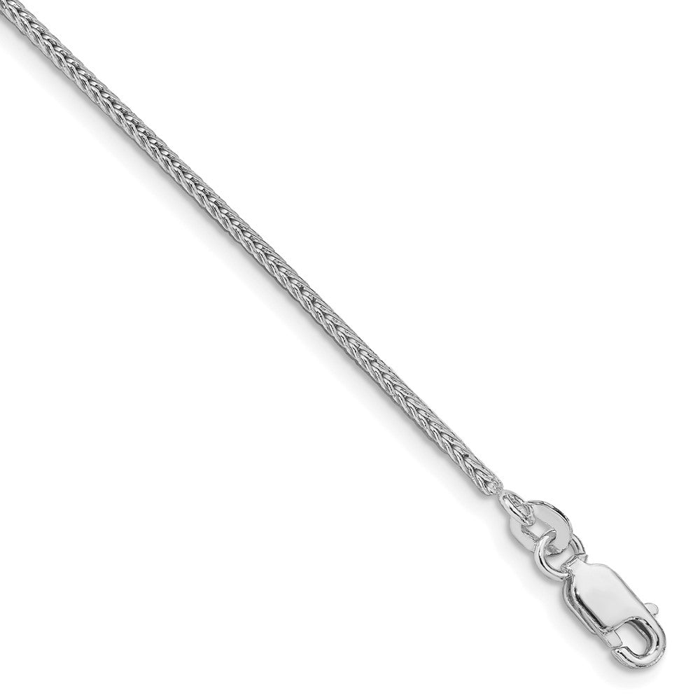 Sterling Silver Rhodium-plated 1.45mm Diamond-cut Round Franco Chain w/2in