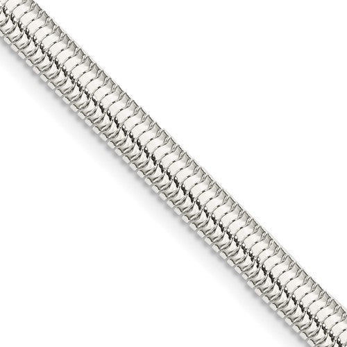 Sterling Silver 5mm 6-sided Oval Snake Chain