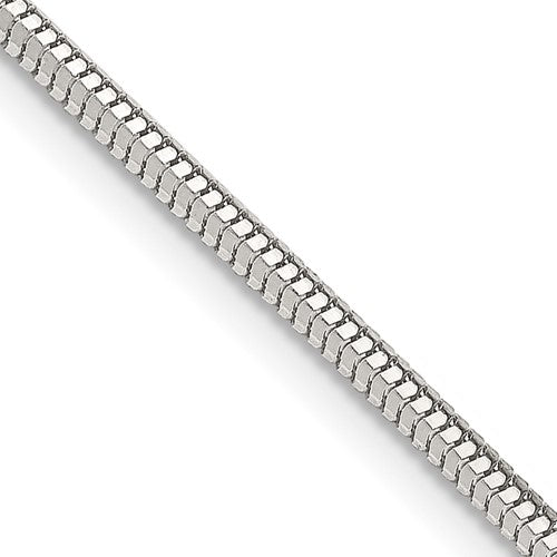 Sterling Silver 2mm Diamond-cut Snake Chain